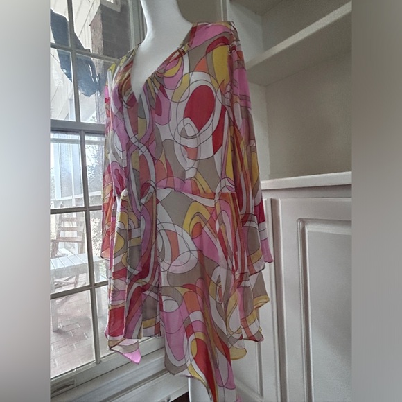 Ashley Stewart Bathingsuit Coverup Swim top Lightweight Plus Curvy Retro Sz 22 - Picture 2 of 13